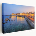 Large stretched canvas depicting a vibrant Sicilian landscape, ideal for kitchen wall art.