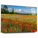 Acrylic print of a Tuscan landscape in muted earth tones, ideal for bedroom or dining room art.
