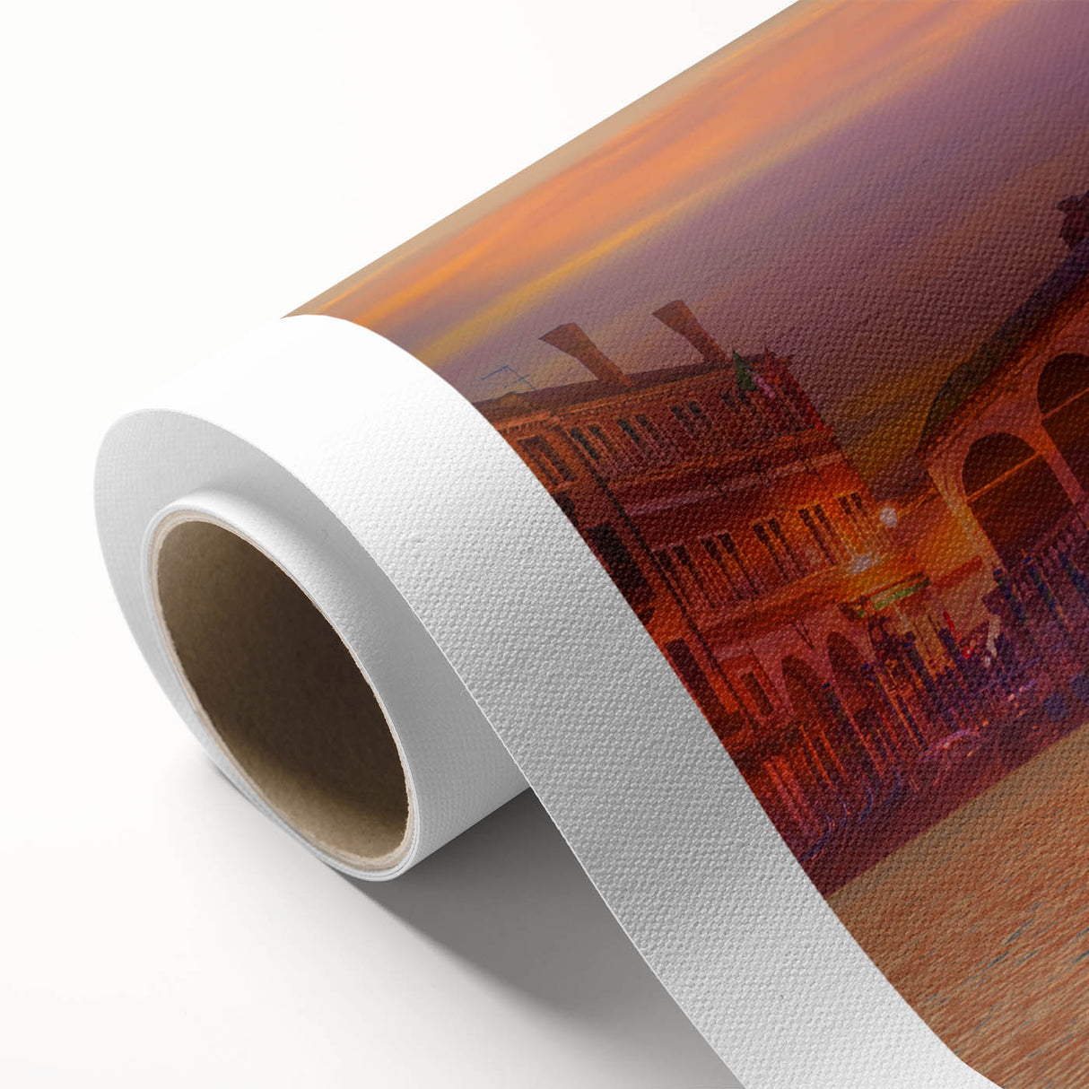 Art deco poster of Venice scenery in pastel shades on rolled canvas, ideal for nursery wall art.