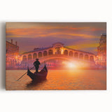 Black and white stretched canvas of Venice scenery, ideal for kitchen wall art or bedroom ambiance.