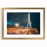 Abstract art print of a European landscape in muted earth tones, framed in gold, suitable for dining room or bedroom.