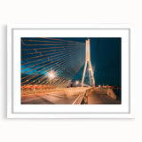 Textured abstract art print of a European scenery in Latvia, featuring muted earth tones on a framed white mat.