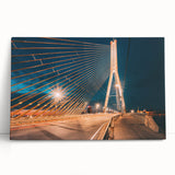 Black and white stretched canvas of a European scenery, ideal for kitchen wall art.