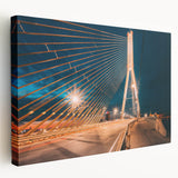 Large canvas print depicting a serene Latvian landscape, in soft green and blue tones, suitable for kitchen wall art.