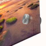 Large abstract wall art print of a European scenery in Lithuania, rendered in muted earth tones on acrylic glass.