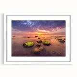 Textured art print of an abstract European landscape in muted earth tones on a white framed canvas, ideal for bedroom decor.