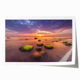 Rolled print of a Lithuanian landscape featuring soft pastel floral elements, ideal for art wall dining room.