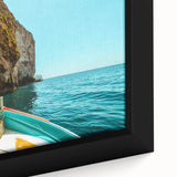 Extra large black wall art featuring a textured, colorful Malta scenery on framed canvas, ideal for living room decor.