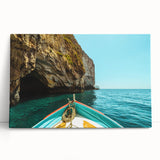 Large black and white stretched canvas of a European Malta scenery, suitable for kitchen wall art.