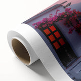 Art deco poster of the Mediterranean Sea in soft blue and white tones on rolled canvas, ideal for nursery wall art.