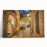 Black and white photograph of Montenegro scenery on large stretched canvas, ideal for kitchen wall art.