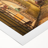 Art deco poster of Montenegro scenery in muted earth tones on rolled canvas, suitable for dining room wall art.