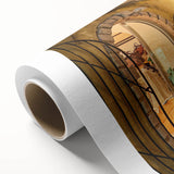 Art deco poster of a Montenegro scenery in vibrant hues on rolled canvas, ideal for nursery wall art.