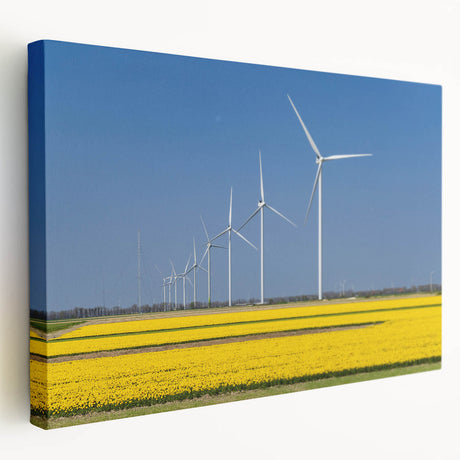 Large art depicting a serene Dutch canal scene in muted earth tones on stretched canvas, suitable for kitchen wall art.