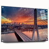 Acrylic print of a European landscape in muted earth tones, ideal for dining room decor.