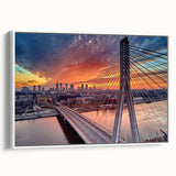 Vintage poster art of a scenic Polish landscape on a framed canvas, featuring vibrant colors, ideal for living room decor.