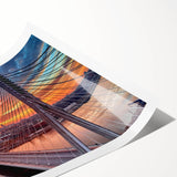 Extra large wall art featuring line art flowers in black on a white background, rolled canvas.