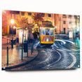 Acrylic print of Lisbon scenery with muted earth tones, ideal for dining room art.