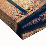 Black and white landscape art painting of Lisbon on stretched canvas, ideal for bedroom wall art.