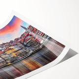 Extra large rolled print of line art flowers in black and white, suitable for large living room wall art.