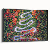 Black and white framed canvas featuring a vintage landscape of a Romanian scenery, ideal for bedroom decor.