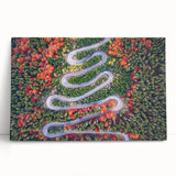 Black and white photograph of a Romanian landscape on stretched canvas, ideal for kitchen wall art.