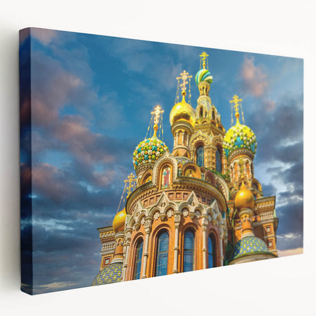 Large canvas print of a European cityscape in muted watercolor shades, suitable for kitchen wall art.