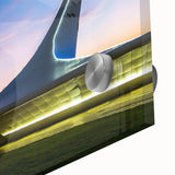 Large abstract wall art depicting Sochi, Russia, with vibrant blue and green tones on acrylic glass.