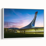 Vintage poster art of Sochi scenery on framed canvas, featuring colorful art in extra large size, ideal for living room.