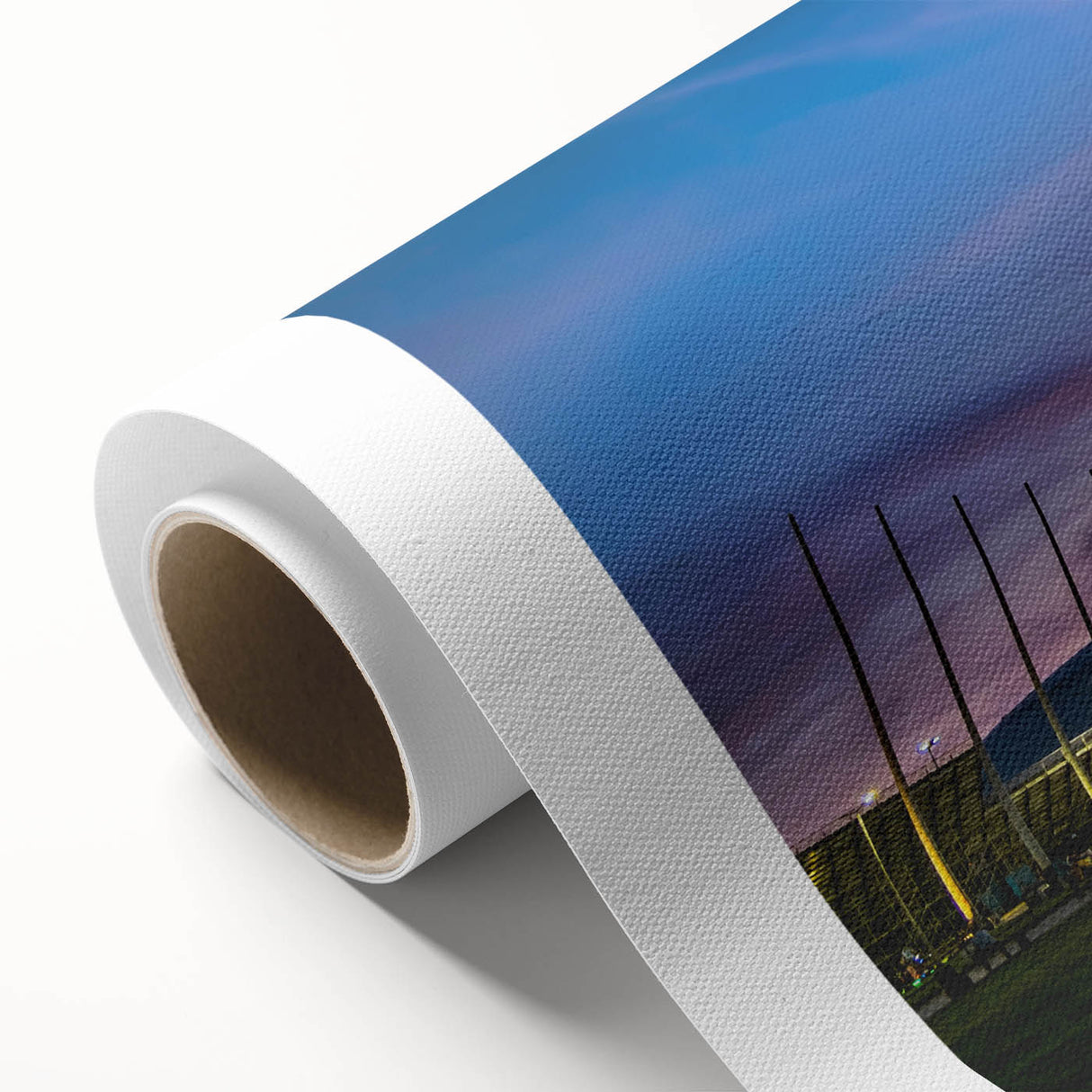Art Deco style poster of Sochi scenery on rolled canvas, featuring muted pastel colors, ideal for nursery wall art.