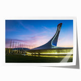 Extra large rolled print of a Sochi landscape, featuring vibrant floral elements, ideal for art wall dining room.