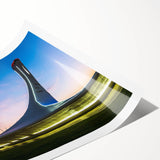 Extra large rolled print depicting line art flowers in neutral tones, ideal for large living room wall art.