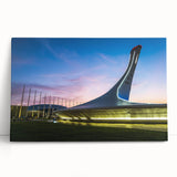Black and white stretched canvas featuring a panoramic view of Sochi, ideal for kitchen wall art.