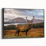 Framed canvas of black and white vintage landscape art depicting European Scottish scenery, ideal for bedroom decor.