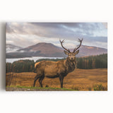 Black and white photograph of a Scottish landscape on stretched canvas, ideal for kitchen wall art.