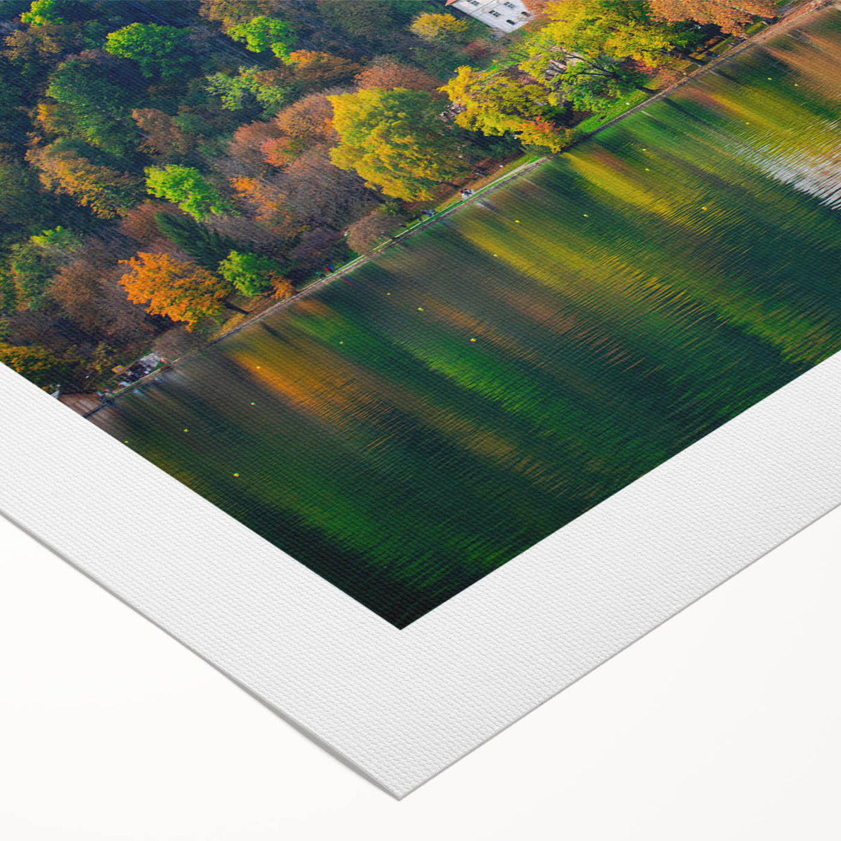 Art deco poster featuring a Slovenian landscape in muted earth tones on rolled canvas, suitable for dining room decor.
