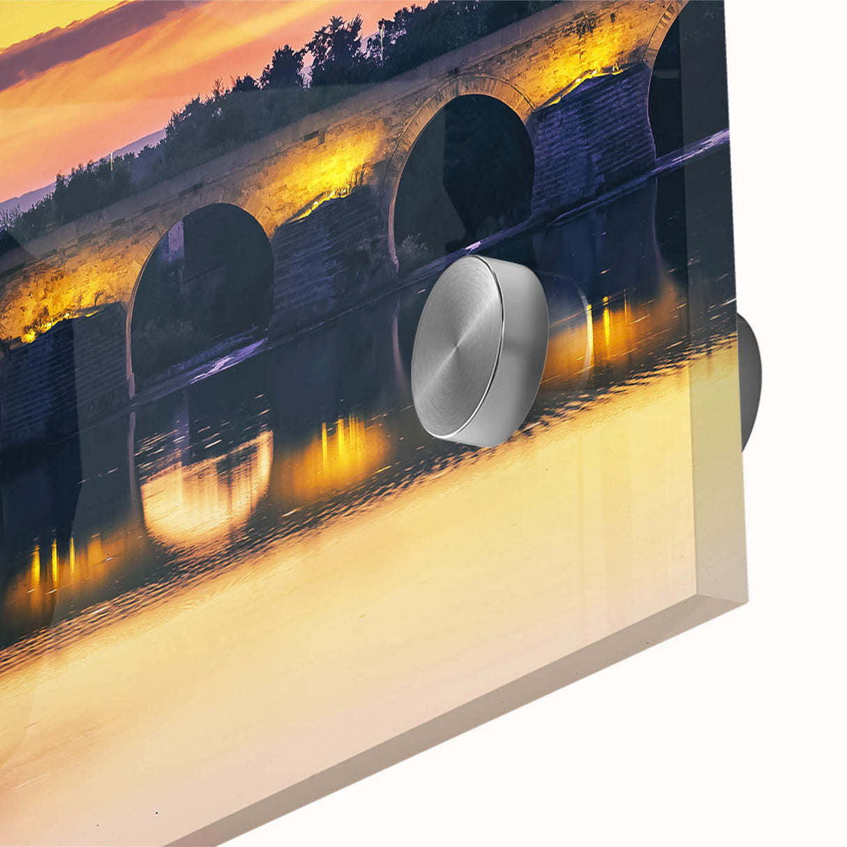Large abstract wall art of Andalucia scenery in muted earth tones on acrylic glass, suitable for dining room ambiance.