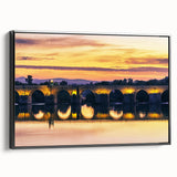 Black and white landscape art painting of Andalucia, Spain on framed canvas, ideal for bedroom wall decor.