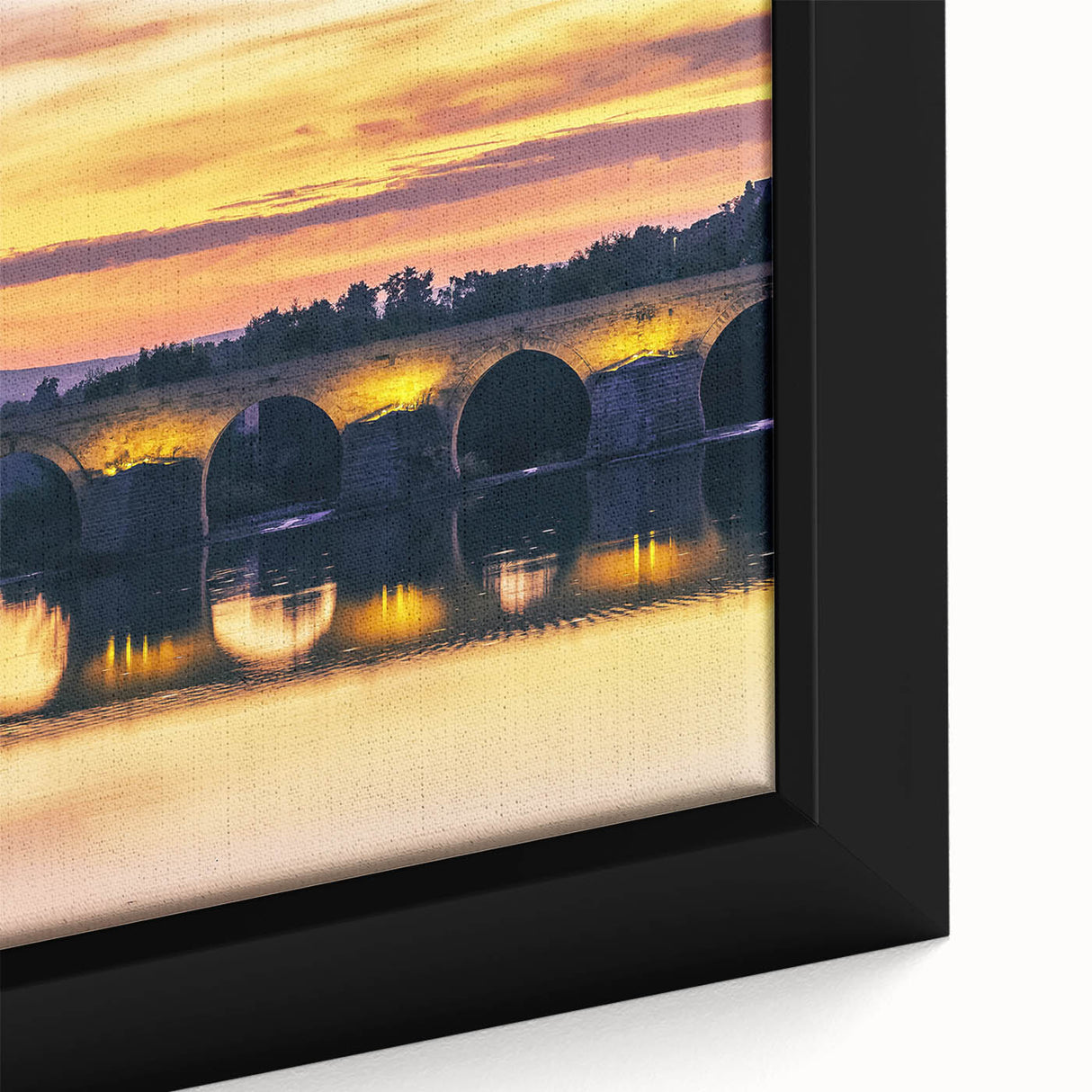 Black framed canvas featuring a textured depiction of Andalucia, Spain, with vibrant, colorful art.