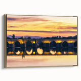 Framed canvas landscape art painting depicting a vintage scene of Andalucia, Spain.