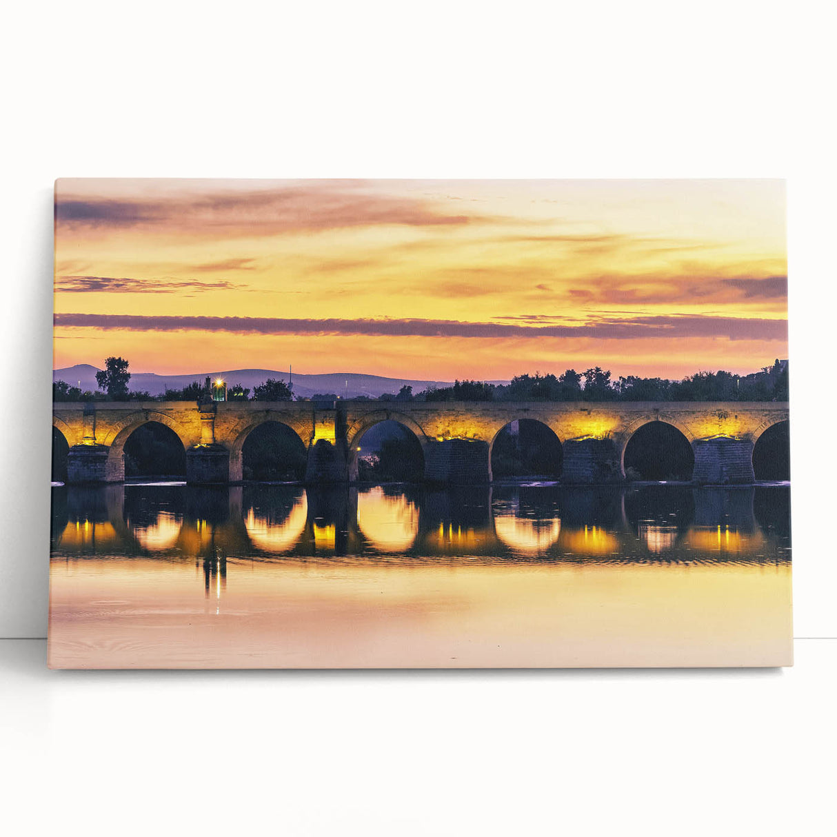 Black and white stretched canvas of Andalucian scenery, ideal for kitchen wall art.