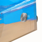 Large abstract wall art depicting a mid-century modernist Canary Islands scenery on acrylic glass.