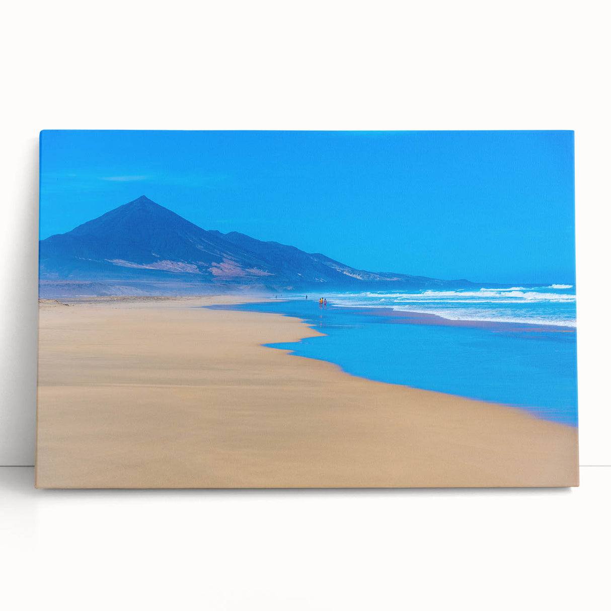Black and white photograph of a European street scene on a large stretched canvas, suitable for kitchen wall art.