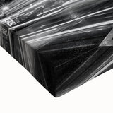 Black and white landscape art painting of Madrid on stretched canvas, ideal for bedroom wall decor.