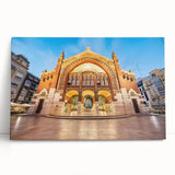 Black and white photograph of Valencia cityscape on large stretched canvas, ideal for kitchen wall art.