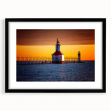 Extra large, abstract art print of Stockholm scenery in vibrant colors, framed in black, ideal for living room decor.