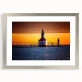 Textured abstract art print of Stockholm scenery in muted blue and gray, framed in silver, ideal for bedroom art.