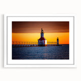 Abstract art print of Stockholm scenery in muted blue and grey tones on a framed white mat, suitable for dining room decor.