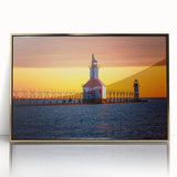 Acrylic print of Stockholm scenery with golden frame, featuring muted earth tones, ideal for modern art wall decor.