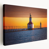 Side view of a stretched canvas featuring a serene Stockholm scenery in soft blue and gray tones, ideal for kitchen wall art.